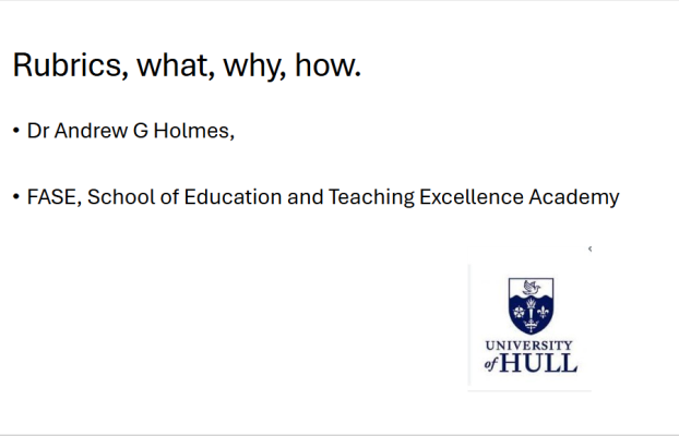 Rubrics – What, Why and How. Powerpoint training session