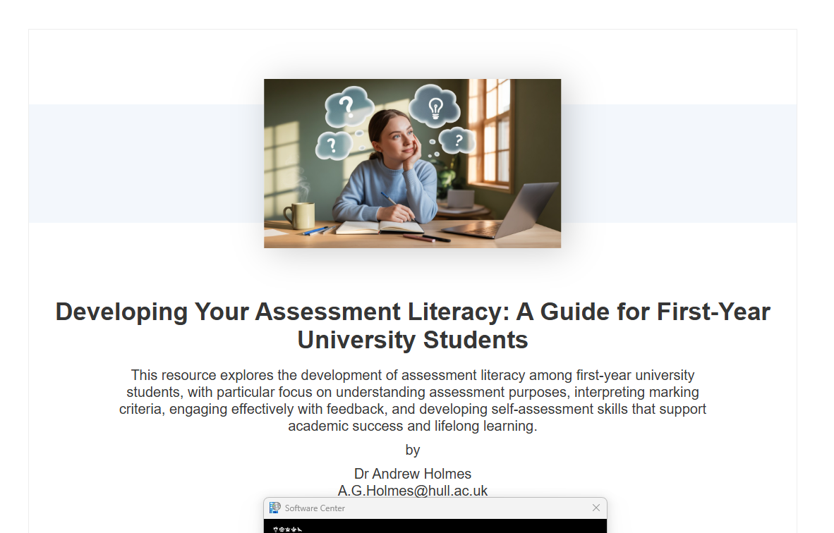 A guide for students – developing assessment literacy – interactive resource